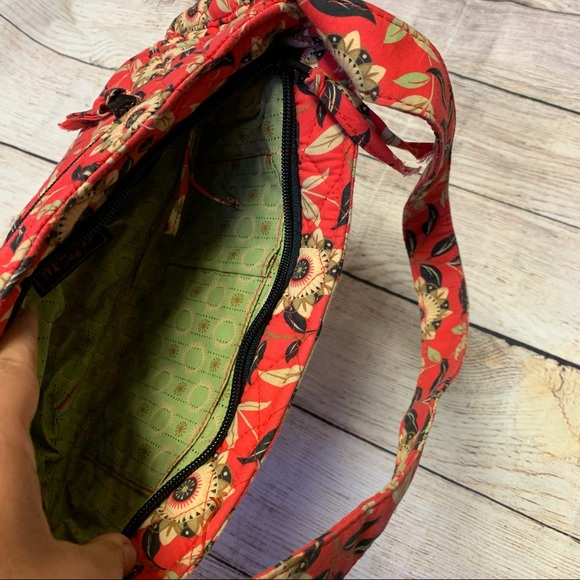 Maggie B Red Patterned Quilted Purse - Picture 11 of 14